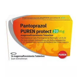PANTOPRAZOL PUREN Protect 20 mg zarnās šķīstošās tabletes, 14 gab
