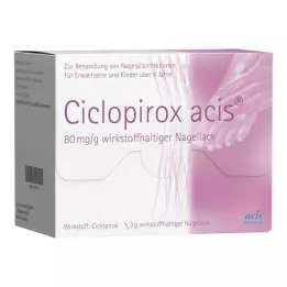 CICLOPIROX acis 80 mg/g aktīvās sastāvdaļas nagu laka, 3 g