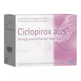 CICLOPIROX acis 80 mg/g aktīvās sastāvdaļas nagu laka, 6 g