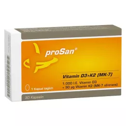 PROSAN Vitamīns D3+K2 MK-7 kapsulas, 30 gab
