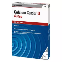 CALCIUM SANDOZ D Osteo 500 mg/1000 SV košļājamās tabletes, 120 gab