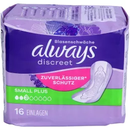 ALWAYS diskrēts nesaturēšanas ieliktnis mazs plus, 16 gab