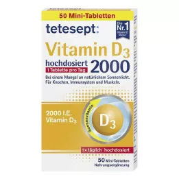 TETESEPT D3 vitamīns 2000 apvalkotās tabletes, 50 gab
