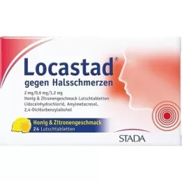 LOCASTAD pret kakla sāpēm medus-citronu Lut.-T., 24 gab
