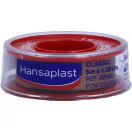 HANSAPLAST Fixierpfl.Classic 1,25 cmx5 m vilces spēks, 1 gab