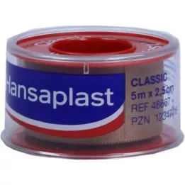 HANSAPLAST Fixierpfl.Classic 2,5 cmx5 m stumšana, 1 gab