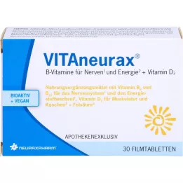 VITANEURAX B vitamīni + D3 apvalkotās tabletes, 30 gab