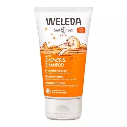 WELEDA Kids 2in1 duša &amp; Augļu apelsīnu šampūns, 150 ml