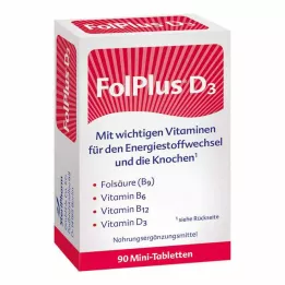 FOLPLUS+D3 tabletes, 90 gab