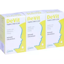 DEVIT Pilieni 2400 SV/ml Iekšķīgi lietojami pilieni, 3X10 ml