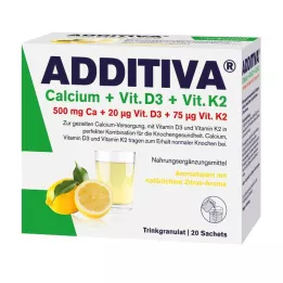 ADDITIVA Kalcijs+D3+K2 granulas, 20 gab