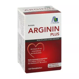 ARGININ PLUS Vitamīns B1+B6+B12+folijskābe apvalkotās tabletes, 120 gab