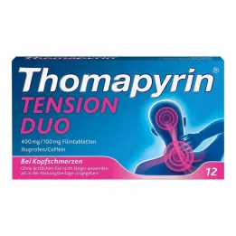 THOMAPYRIN TENSION DUO 400 mg/100 mg apvalkotās tabletes, 12 gab