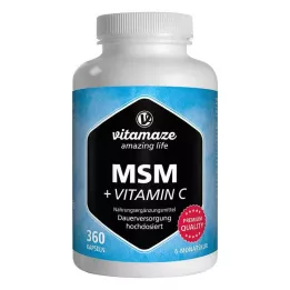 MSM HOCHDOSIERT+C vitamīns kapsulas, 360 gab