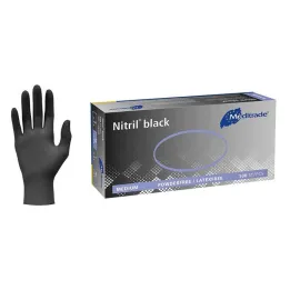 Nitrila melns Unt.Glove nesterils bez pūdera izmērs XL, 100 gab