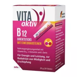 VITA AKTIV B12 tiešās nūjas ar proteīna celtniecības blokiem, 20 gab
