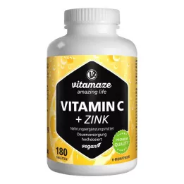 VITAMIN C 1000 mg liela deva+cinka vegānas tabletes, 180 gab