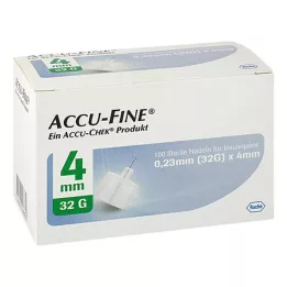 ACCU FINE sterilas adatas insulīna pildspalvām 4 mm 32 G, 100 gab