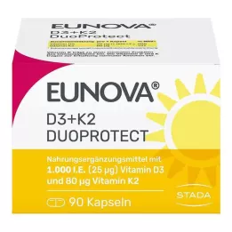 EUNOVA DuoProtect D3+K2 1000 SV/80 μg kapsulas, 90 gab