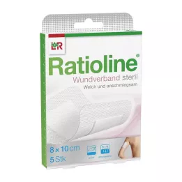 RATIOLINE Brūču pārsējs 10x8 cm sterils, 5 gab