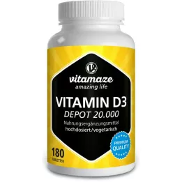 VITAMIN D3 20 000 SV Depot lielas devas tabletes, 180 gab