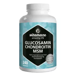 GLUCOSAMIN CHONDROITIN MSM C vitamīna kapsulas, 240 gab
