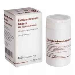 CALCIUMCARBONAT ABANTA 500 mg košļājamās tabletes, 100 gab
