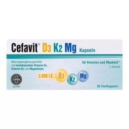 CEFAVIT D3 K2 Mg 2000 SV cietās kapsulas, 60 gab