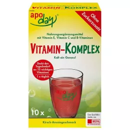 APODAY Vitamīnu komplekss ķiršu-aronijas bez cukura plv., 10X5 g