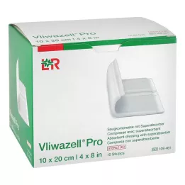 VLIWAZELL Pro superabsorbējošā komprese sterila 10x20 cm, 10 gab