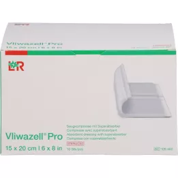 VLIWAZELL Pro superabsorbējošā komprese sterila 15x20 cm, 10 gab