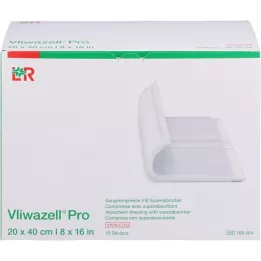 VLIWAZELL Pro superabsorbējošā komprese sterila 20x40 cm, 10 gab