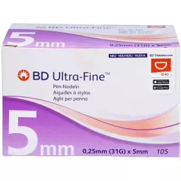 BD ULTRA-FINE Pildspalvas adatas 5 mm 31 G 0,25 mm, 105 gab
