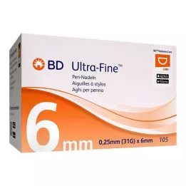 BD ULTRA-FINE Pildspalvas adatas 6 mm 31 G 0,25 mm, 105 gab