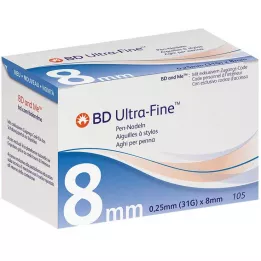 BD ULTRA-FINE Pildspalvas adatas 8 mm 31 G 0,25 mm, 105 gab