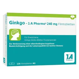 Ginkgo – 1 A Pharma® 240 mg apvalkotās tabletes, 120 tabletes