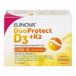 EUNOVA DuoProtect D3+K2 2000 SV/80 μg kapsulas, 30 gab