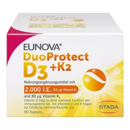 EUNOVA DuoProtect D3+K2 2000 SV/80 μg kapsulas, 90 gab