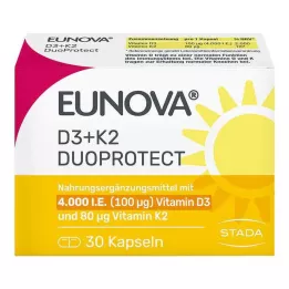 EUNOVA DuoProtect D3+K2 4000 SV/80 μg kapsulas, 30 gab