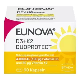 EUNOVA DuoProtect D3+K2 4000 SV/80 μg kapsulas, 90 gab