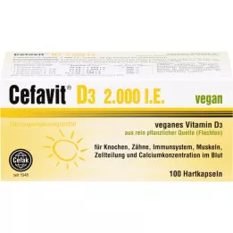 CEFAVIT D3 2000 SV vegānas cietās kapsulas, 100 gab