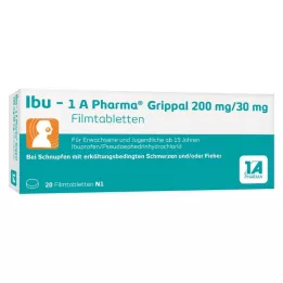 IBU-1A Pharma Grippal 200 mg/30 mg apvalkotās tabletes, 20 gab