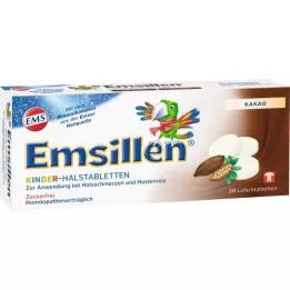 EMSILLEN Bērnu kakla tabletes kakao, 20 gab