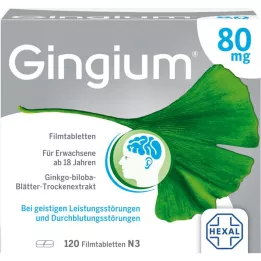 GINGIUM 80 mg apvalkotās tabletes, 120 gab