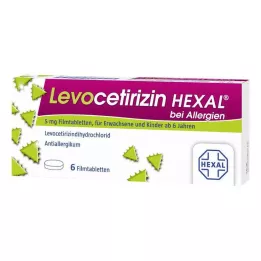 LEVOCETIRIZIN HEXAL alerģijām 5 mg apvalkotās tabletes, 6 gab