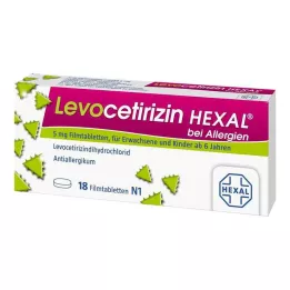 LEVOCETIRIZIN HEXAL alerģijām 5 mg apvalkotās tabletes, 18 gab