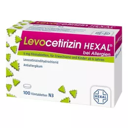 LEVOCETIRIZIN HEXAL alerģijām 5 mg apvalkotās tabletes, 100 gab