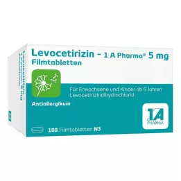 LEVOCETIRIZIN-1A Pharma 5 mg apvalkotās tabletes, 100 gab