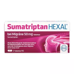 SUMATRIPTAN HEXAL pret migrēnu 50 mg tabletes, 2 gab