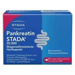 PANKREATIN STADA 20 000 zarnās šķīstošās cietās kapsulas, 50 gab